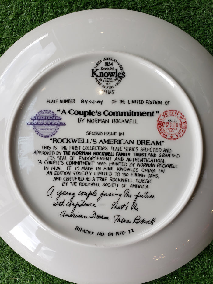 A Couple's Commitment plate by Norman Rockwell