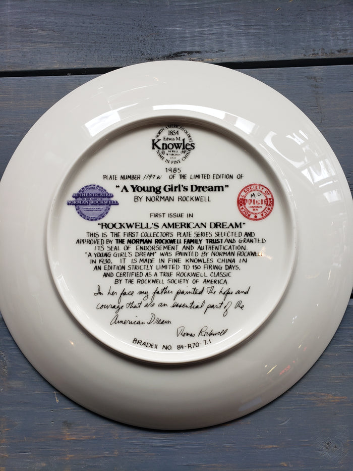 A Young Girl's Dream collectible plate