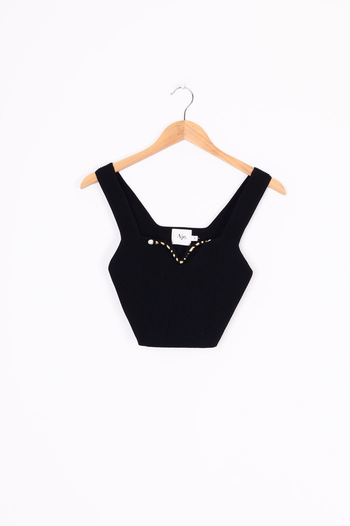 Aje. Womens Black Top Size S