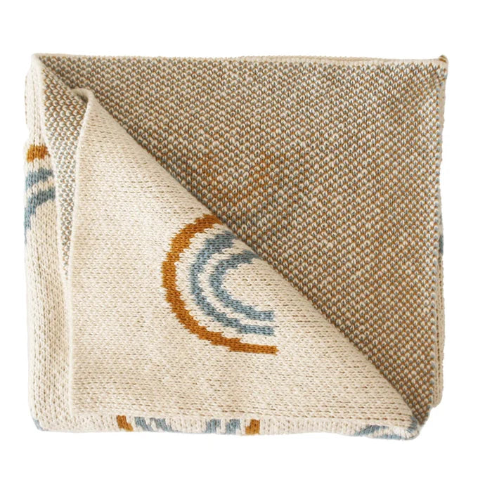 Alimrose Cotton Rainbow Baby Blanket - Blue