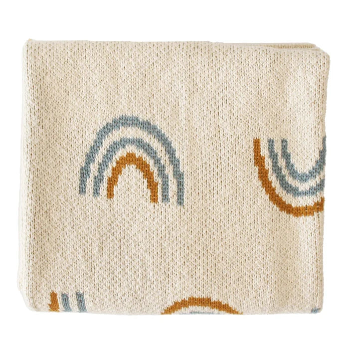 Alimrose Cotton Rainbow Baby Blanket - Blue