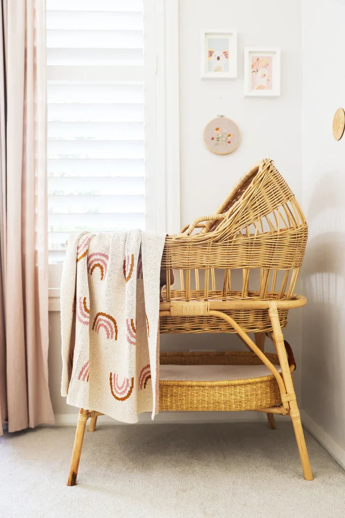 Alimrose Cotton Rainbow Baby Blanket - Pink