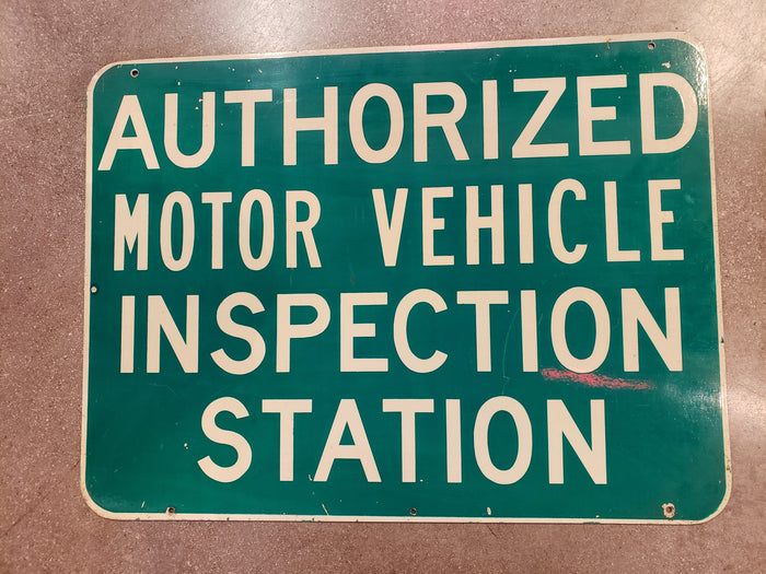 Authorized Motor Vehicle Inspection Station double sided sign