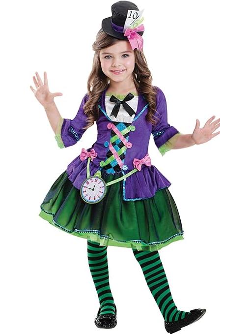Bad Hatter Dress Girls Costume