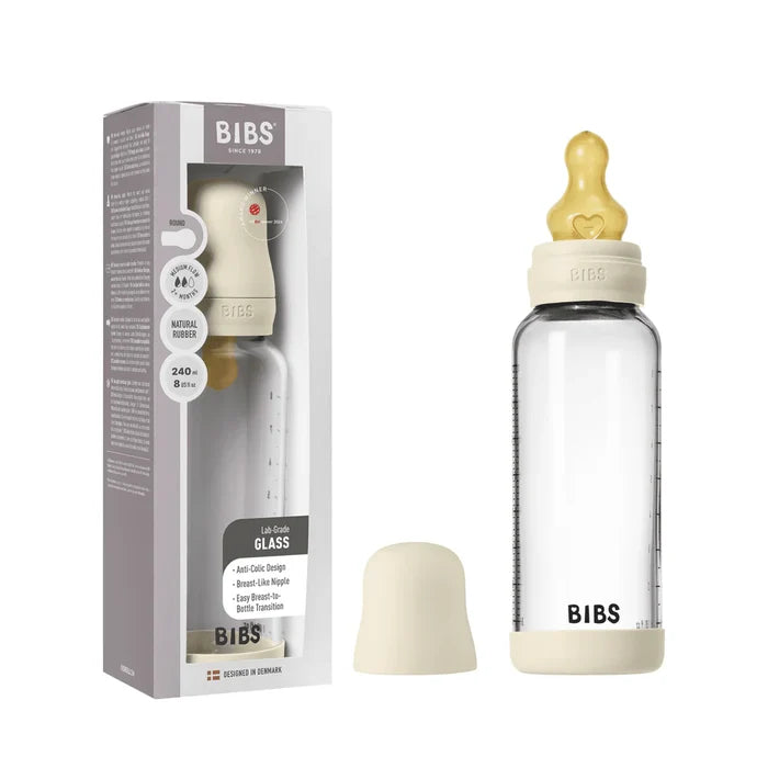 BIBS Baby Glass Bottle Complete Set 240ml | Ivory