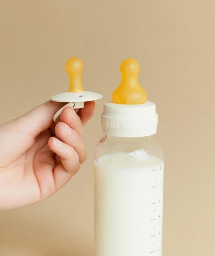 BIBS Baby Glass Bottle Complete Set 240ml | Ivory