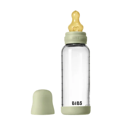 BIBS Baby Glass Bottle Complete Set 240ml | Sage