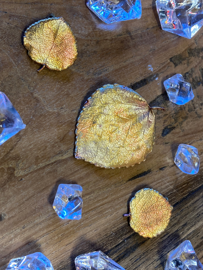 Black Hills Gold Aspen Leaf Pin earring set