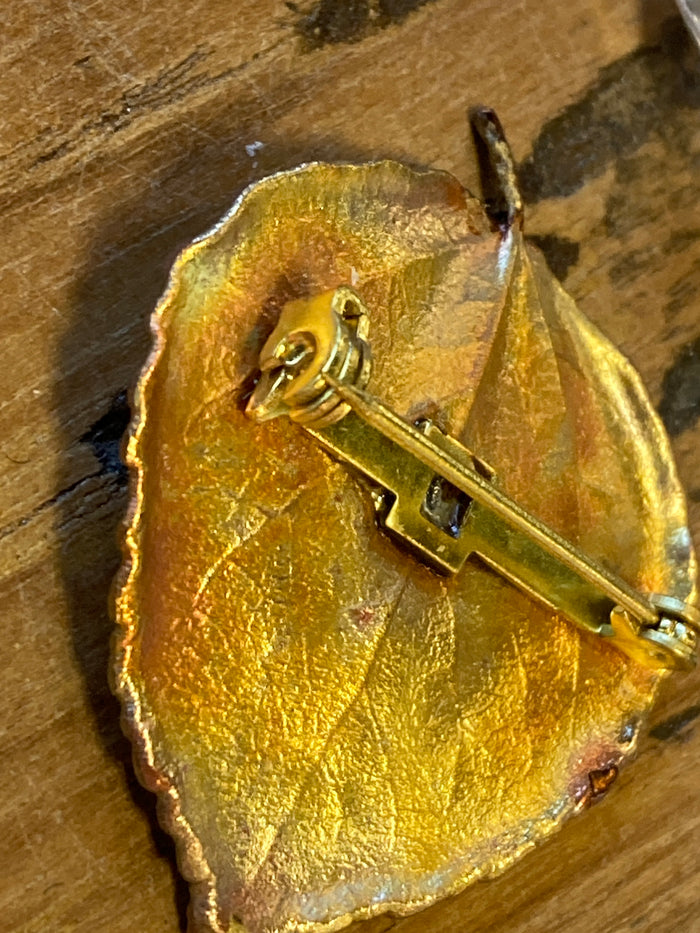 Black Hills Gold Aspen Leaf Pin earring set