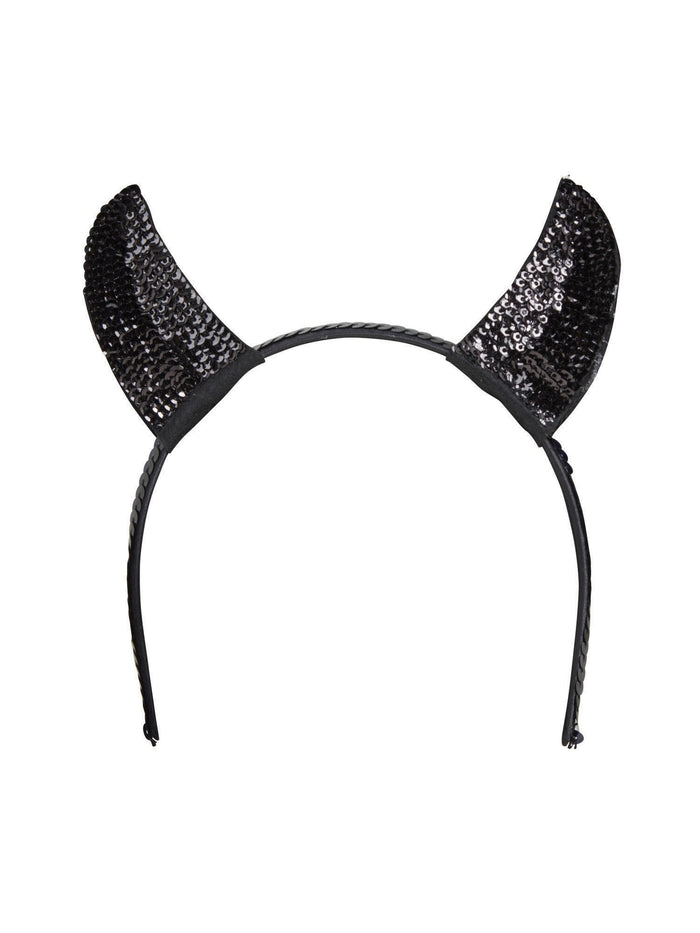 Black Sequin Devil Horns Costume Accessory
