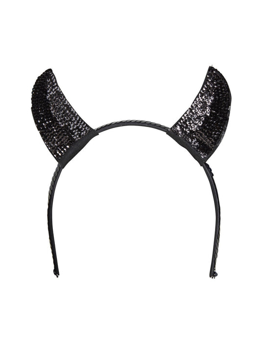 Black Sequin Devil Horns Costume Accessory