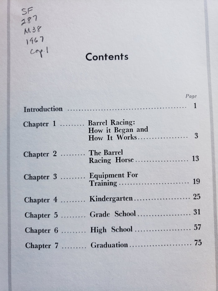 Championship Barrel Racing (1967) by Jane Mayo