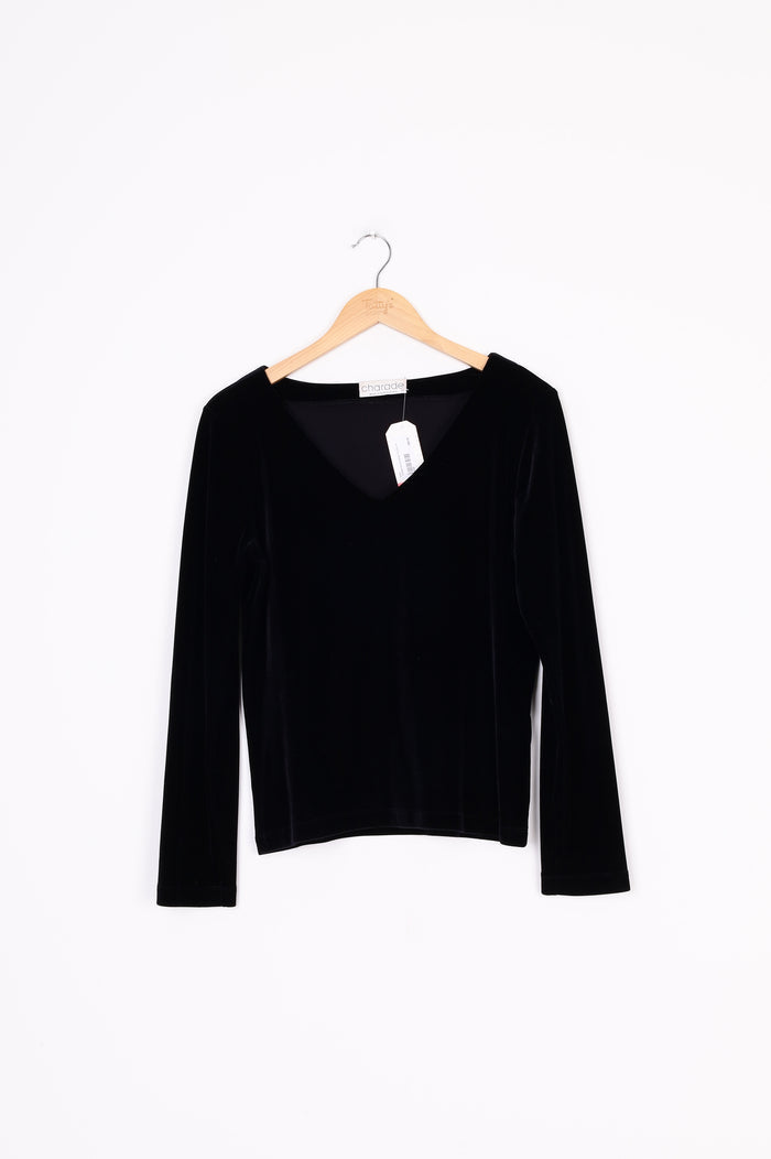 Charade Womens Black Top Size 14
