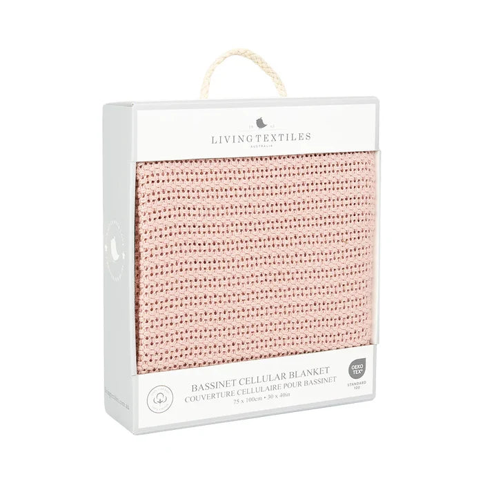 Cotton Bassinet Cellular Blanket - Dusty Pink
