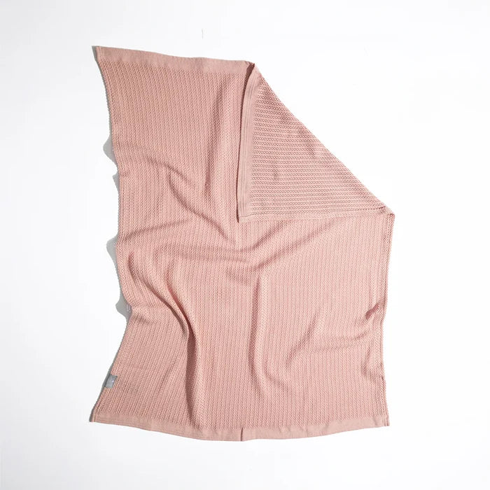 Cotton Bassinet Cellular Blanket - Dusty Pink