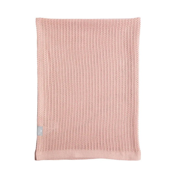 Cotton Bassinet Cellular Blanket - Dusty Pink
