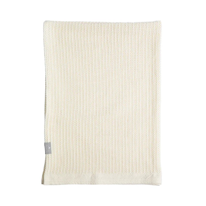 Cotton Bassinet Cellular Blanket - Natural White
