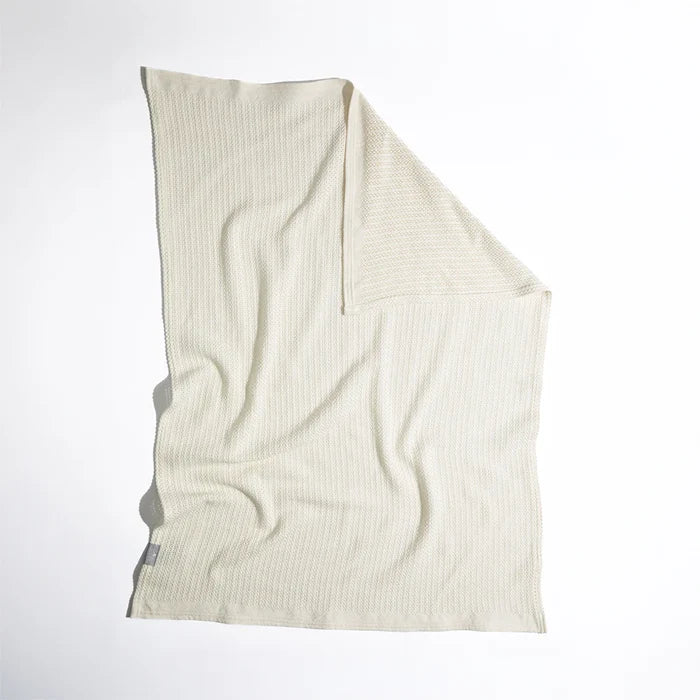 Cotton Bassinet Cellular Blanket - Natural White