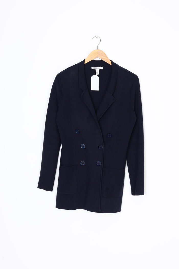 Cotton by Autumn Cashmere Womens Blue Cardigan Size S