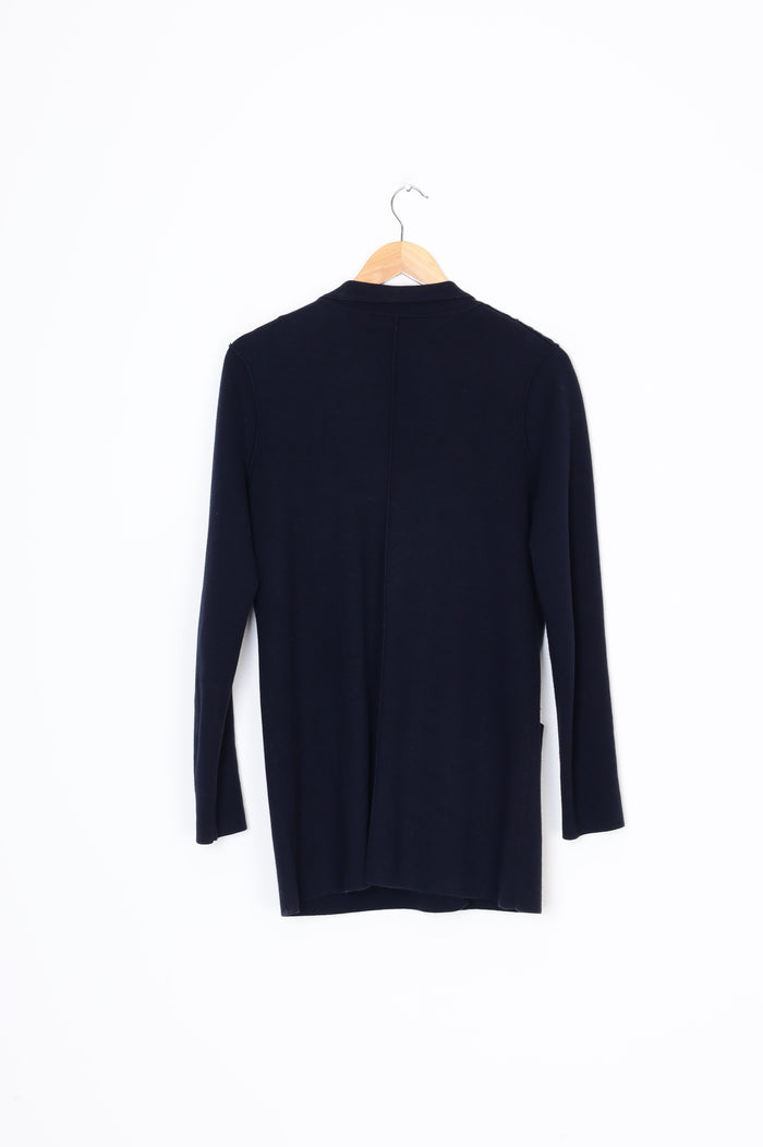 Cotton by Autumn Cashmere Womens Blue Cardigan Size S