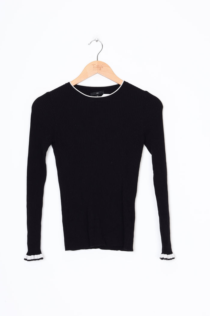Cue Womens Black Top Size M