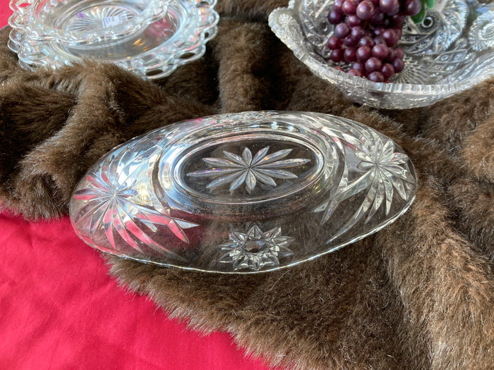 Cut Glass Gondola Boat Dish
