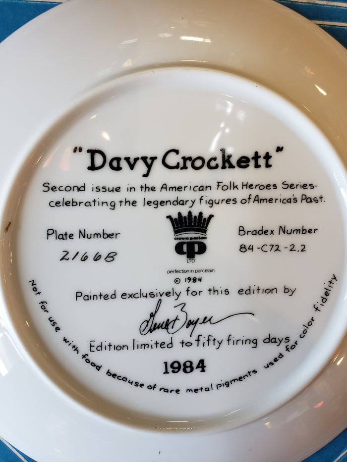 Davy Crockett commemorative plate