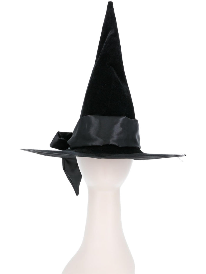 Deluxe Witch Hat, Black, with Black Bow