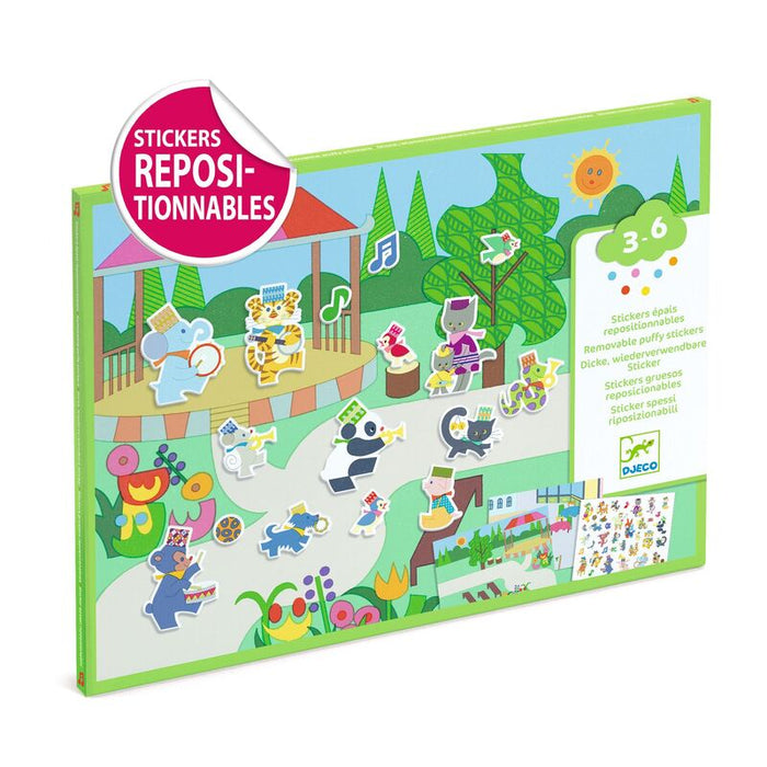 Djeco Fanfare 30pc Reusable Puffy Stickers Set