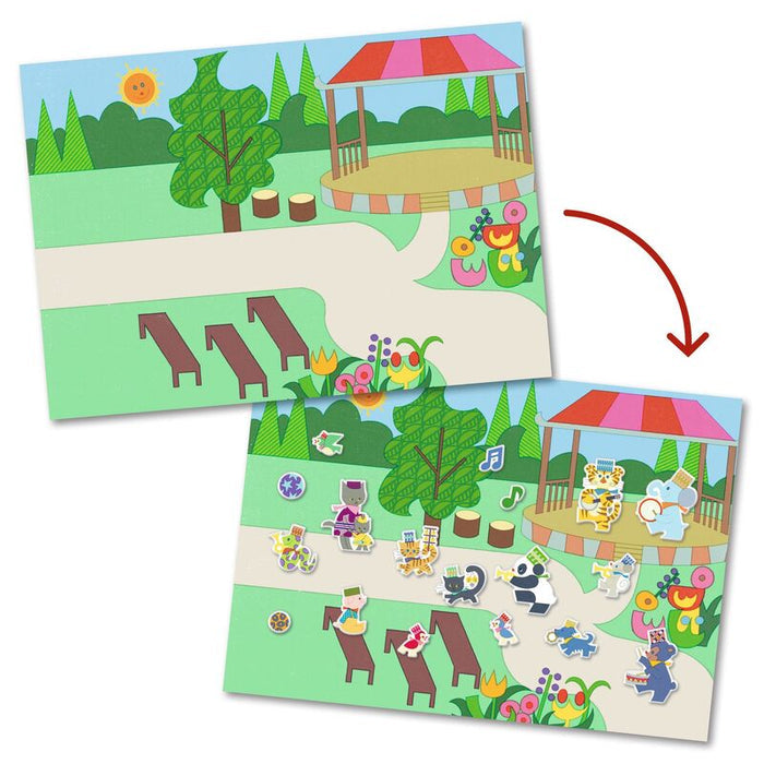 Djeco Fanfare 30pc Reusable Puffy Stickers Set