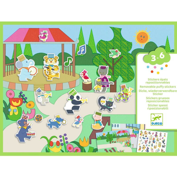 Djeco Fanfare 30pc Reusable Puffy Stickers Set