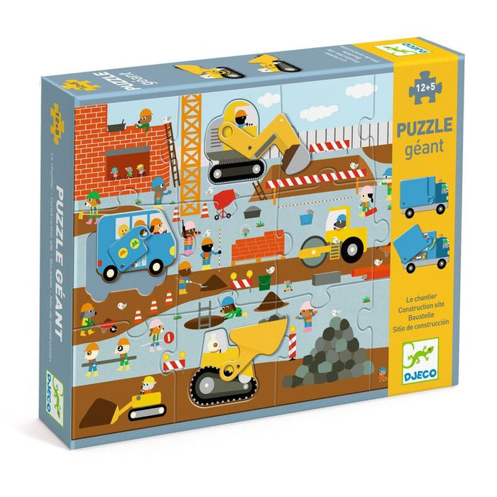 Djeco Giant Construction Site 17pc Puzzle