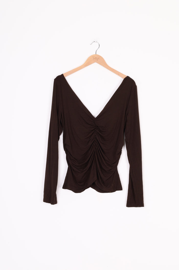 Dominique Healy Womens Brown Top Size 5