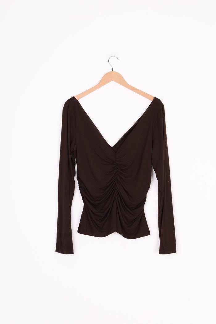 Dominique Healy Womens Brown Top Size 5