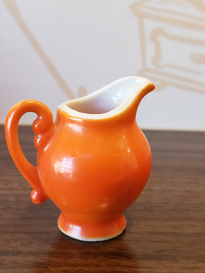 Echo Lake Colorado orange porcelain souvenir pitcher