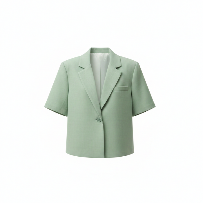 Elegant American Linen Short-Sleeve Blazer