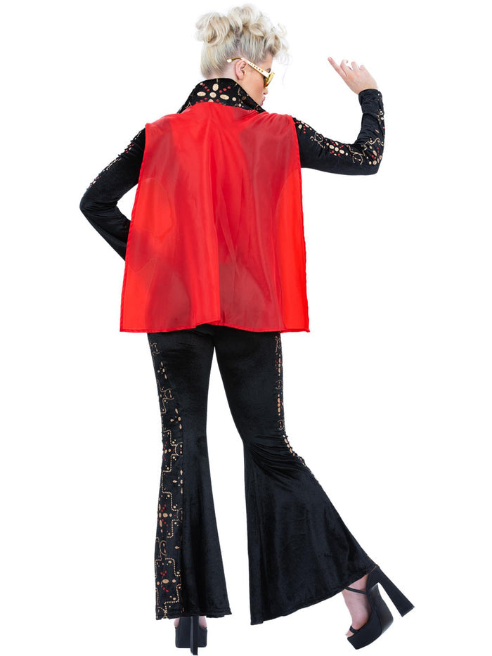Elvis Black Rhinestone Ladies Jumpsuit
