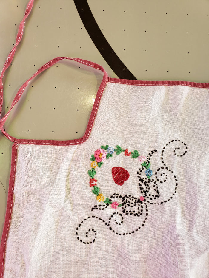 Embroidered card table cover