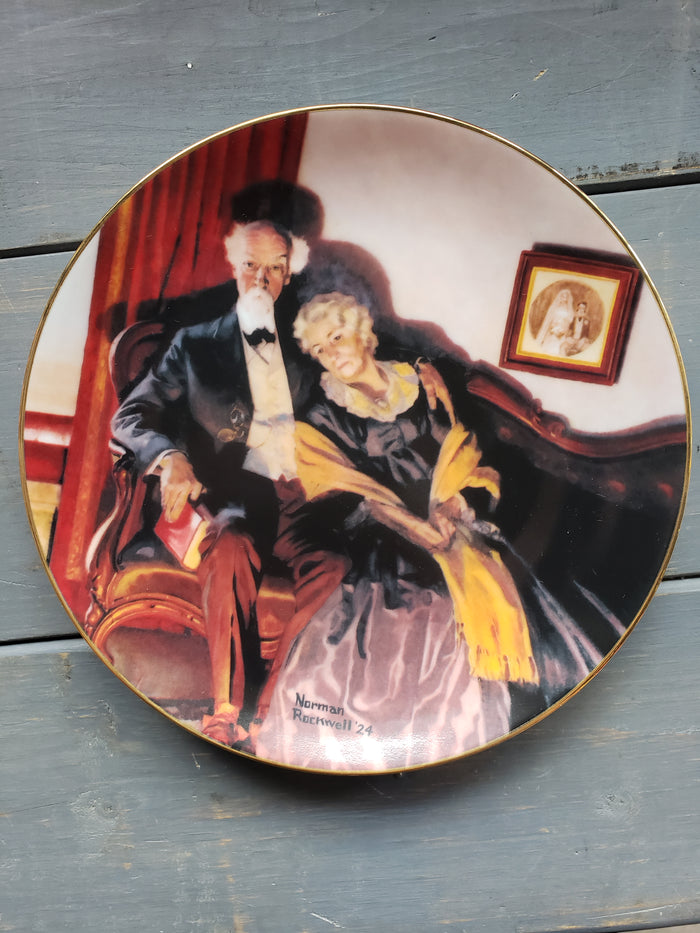 "End of Day" by Norman Rockwell collectible plate
