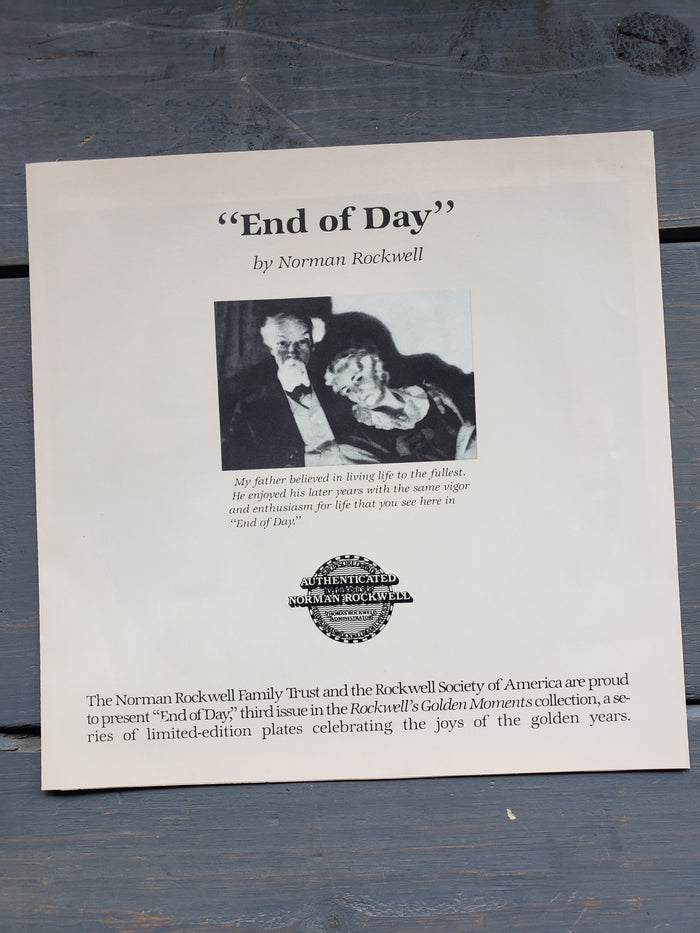 "End of Day" by Norman Rockwell collectible plate