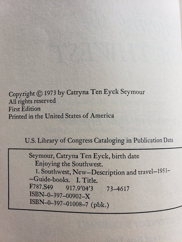 Enjoying the Southwest by Catryna Ten Eyck Seymour (1973)
