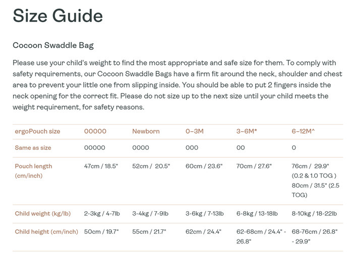 ergoPouch Cocoon Zip Swaddle Bag 2.5 TOG - Daydream