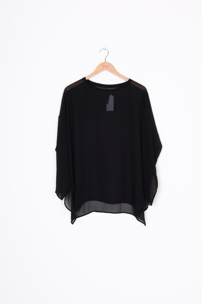 Faithfully by Moochi Womens Black Top Size S