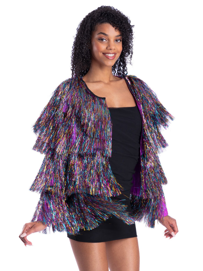 Fever Tinsel Festival Jacket, Rainbow Dreams