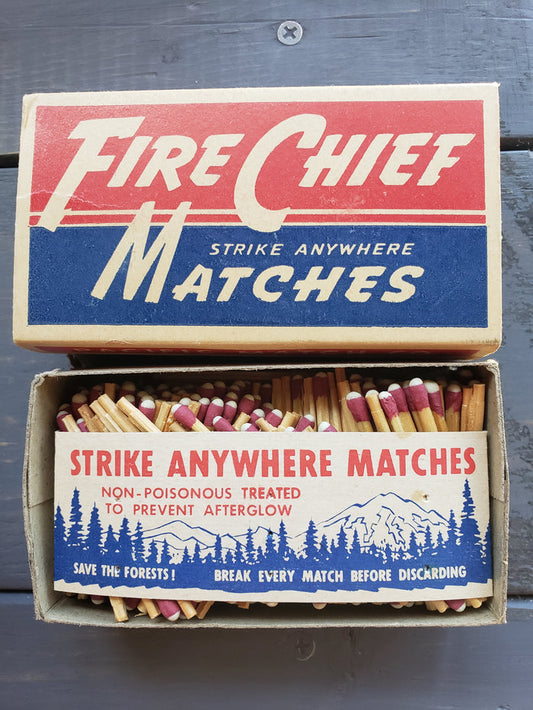 Fire Chief Strike Anywhere box with matches