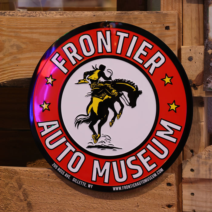 Frontier Auto Museum 12 inch Embossed Sign