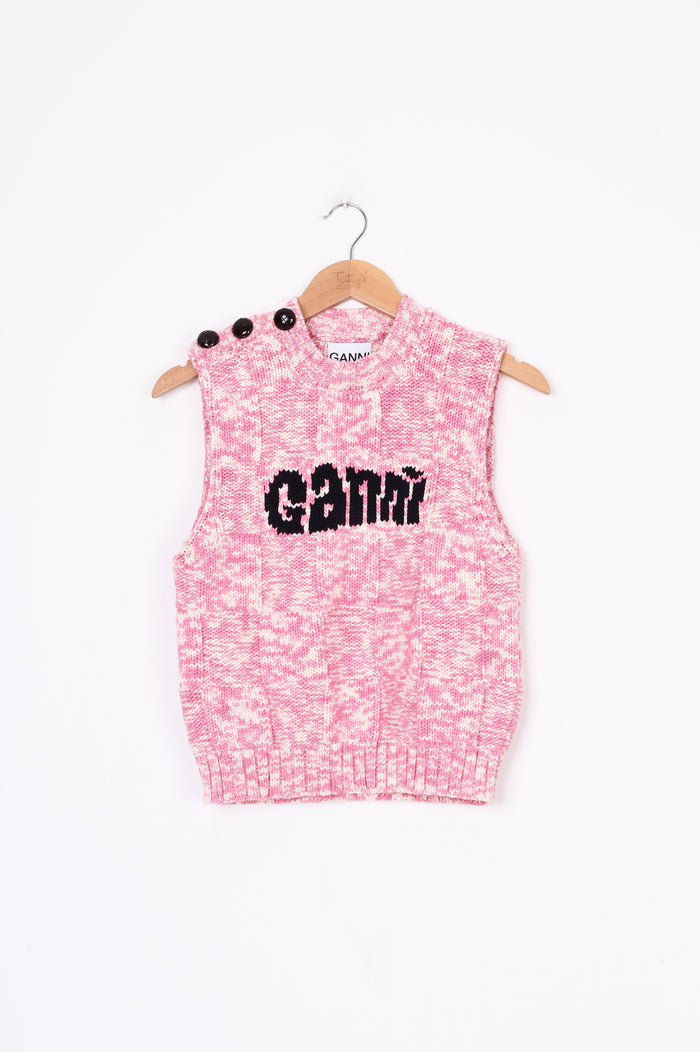 Ganni Womens Pink Vest Size M