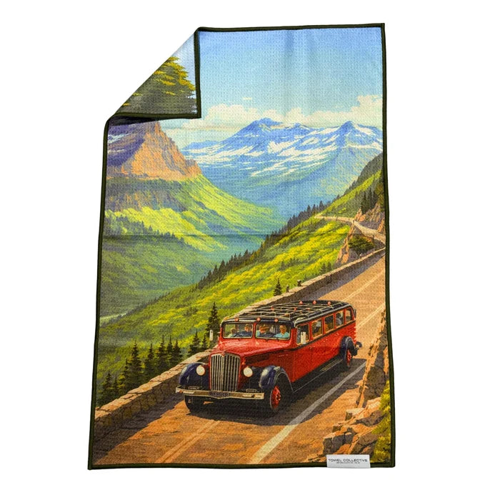 Going to the Sun (Glacier Park) waffle weave microfiber kitchen towel
