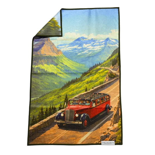 Going to the Sun (Glacier Park) waffle weave microfiber kitchen towel