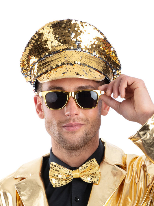 Gold and Silver Sequin Captains Hat